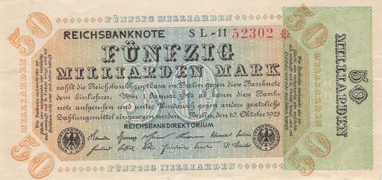 50 Milliarden Mark ro.117a SL